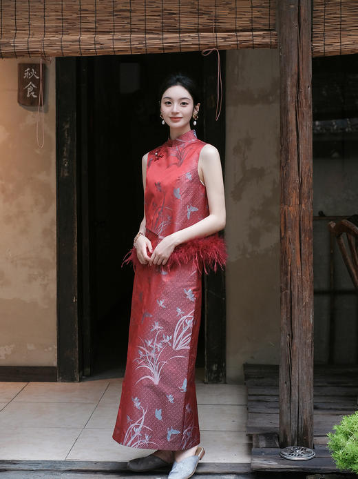 盛唐牡丹| 兰花纹真丝重缎宋锦半裙 商品图3