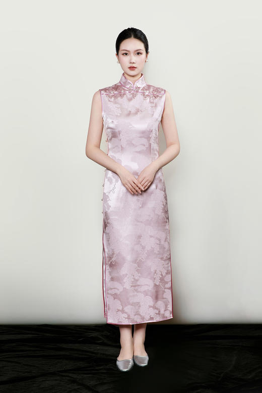 盛唐牡丹| 松鼠葡萄纹冠乐绉旗袍裙 商品图3