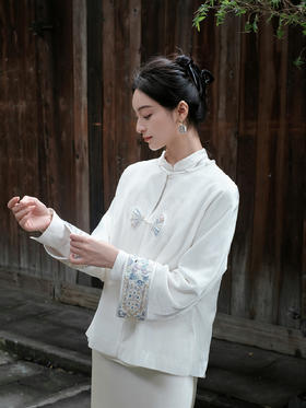 盛唐牡丹盛奢系列| 真丝丝绒手工盘金绣外套