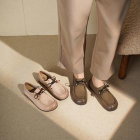 【秋季新款】西村名物2025年秋季新款厚底防滑平跟软底舒适乐福鞋深口单鞋T25CM30781