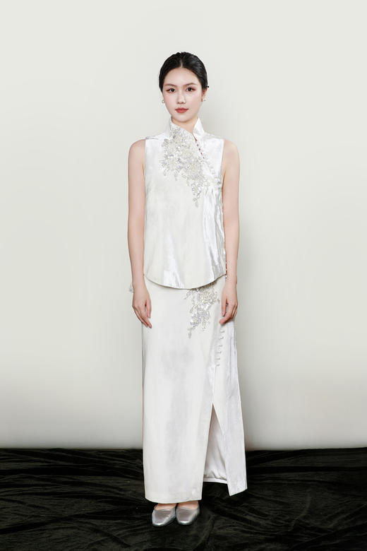 盛唐牡丹| 法式串珠丝绒设计半裙 商品图6