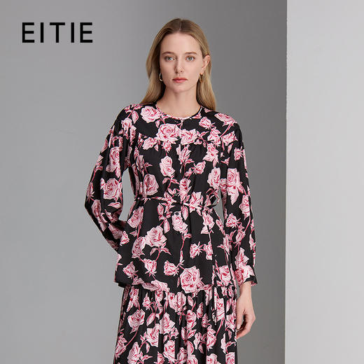 EITIE爱特爱玫瑰印花浪漫雅致衬衣8309010 商品图0