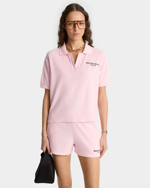 Sporty & Rich - Eden Script Terry Polo - Pink Dolphin  - 女装 - Polo衫 - 粉色 商品图1