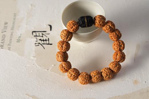 YJPT0012°金刚菩提+黑檀镶铜鼓珠手串1.4*1.5*15 商品图0