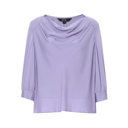 EITIE爱特爱秋季新款时尚荡领高级感通勤简约直筒上衣7913601 商品图5