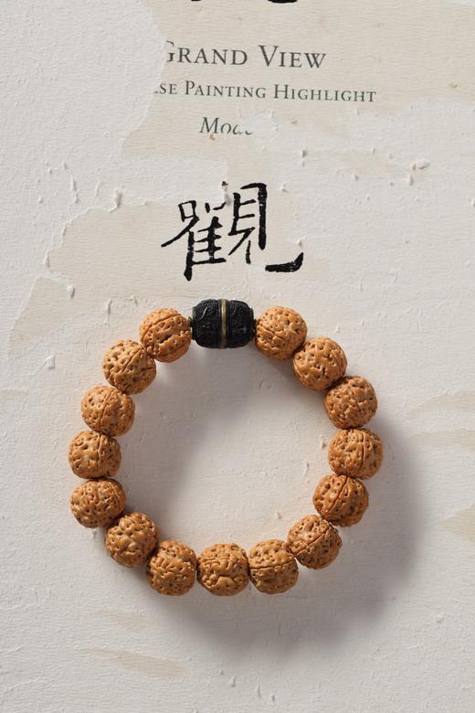 YJPT0012°金刚菩提+黑檀镶铜鼓珠手串1.4*1.5*15 商品图2