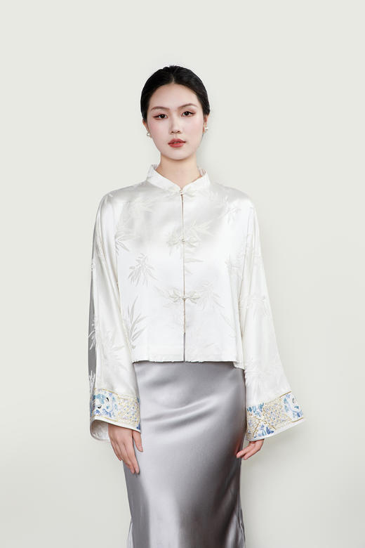 盛唐牡丹| 真丝熟丝漳缎手绣外套 商品图0