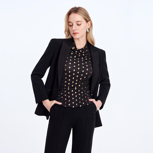 EITIE爱特爱气质通勤戗驳领设计西装外套8303005 商品图3