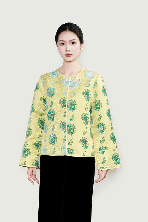 盛唐牡丹| 万寿无疆牡丹纹漳缎外套 商品图0