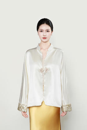 盛唐牡丹盛奢系列| 手工盘金绣丝毛外套