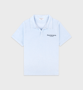 Sporty & Rich - Eden Script Terry Polo - Ciel  - 女装 - Polo衫 - 天空蓝