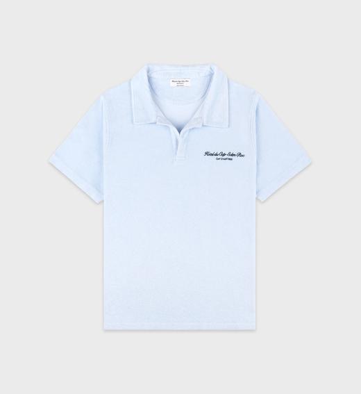 Sporty & Rich - Eden Script Terry Polo - Ciel  - 女装 - Polo衫 - 天空蓝 商品图0
