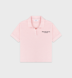 Sporty & Rich - Eden Script Terry Polo - Pink Dolphin  - 女装 - Polo衫 - 粉色