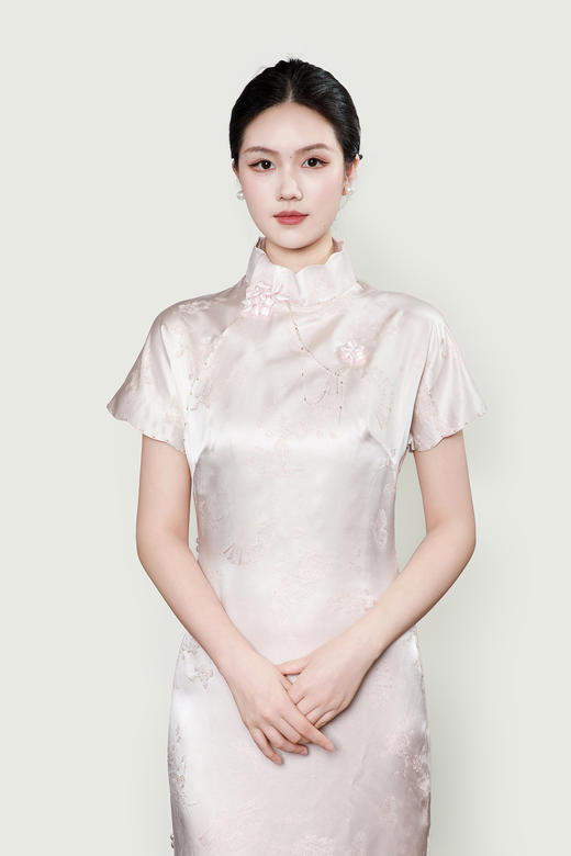 盛唐牡丹| 真丝织金翩翩飞舞旗袍裙 商品图12