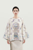 盛唐牡丹大师系列| 重缎真丝手绣对襟外套-白色 商品缩略图0