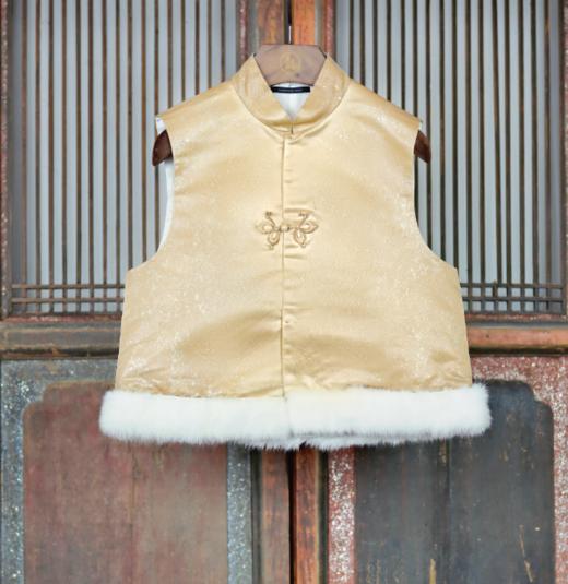 盛唐牡丹盛奢系列| 西阵织水貂毛马甲 商品图0