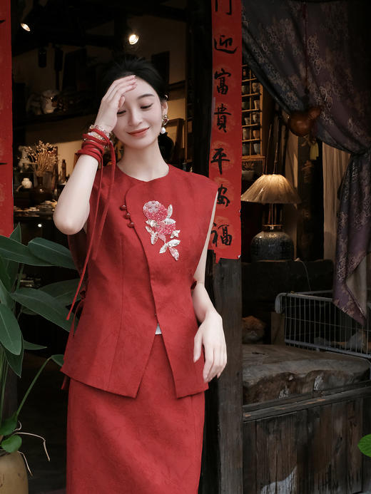 廷前观棠 | 榴绯纪马甲 商品图2