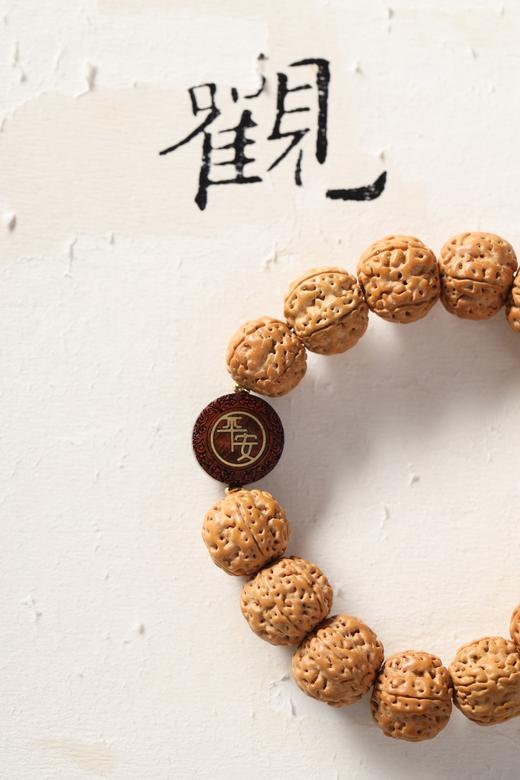 YJPT0013°金刚菩提+檀木镶铜平安手串1.4*1.5*13 商品图4