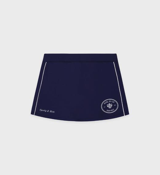 Sporty & Rich - Eden Crest Court Skirt - Dark Navy/White  - 女装 - 短裙 - 深蓝色/白色 商品图0