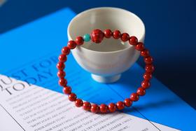 YHZS0081°朱砂回纹六字真言手串0.6*28