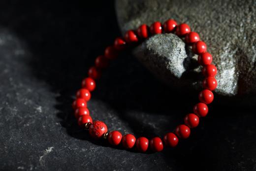 YHZS0001-1°蔷薇·朱砂百福珠手串0.6*28 商品图2