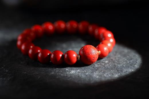 YHZS0001°浓郁·朱砂百福珠手串1.0*19 商品图1