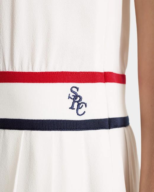 Sporty & Rich - Src Phoebe Dress - White/Navy/Fire red - 女装 - 连身裙 - 白色/深蓝色/红色 商品图5