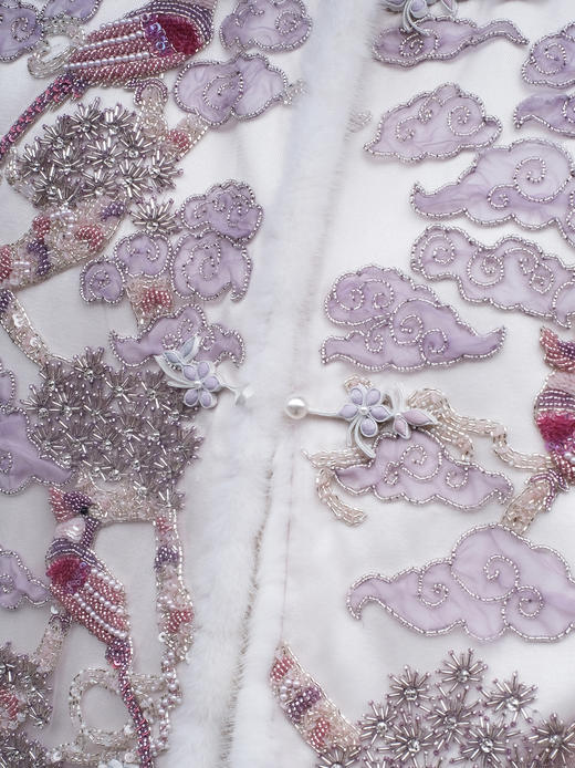 盛唐牡丹盛奢系列| 高定手工串珠松枝祥云百鸟朝凤夹棉马甲 商品图3