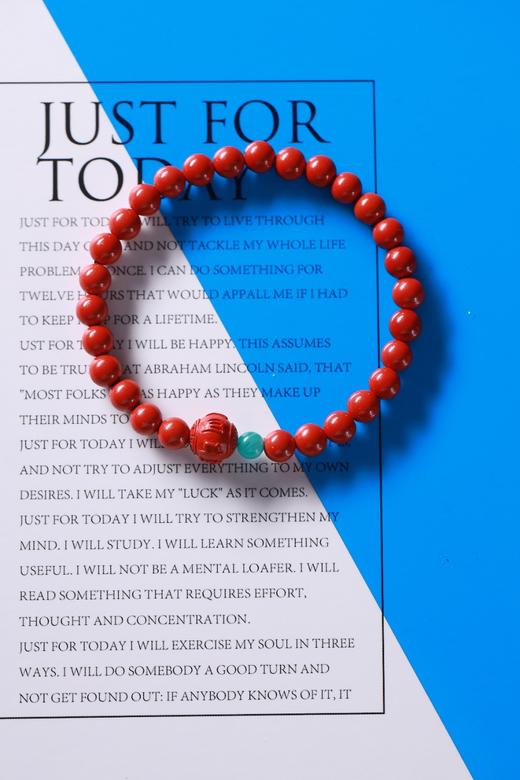 YHZS0081°朱砂回纹六字真言手串0.6*28 商品图1