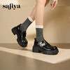 预售|Safiya/索菲娅2025时尚英伦厚底增高不累脚粗跟百搭深口小皮鞋SFD3112033 商品缩略图9