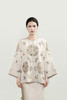 大师系列| 白色重缎真丝手绣团花蝴蝶夹棉外套 商品缩略图0