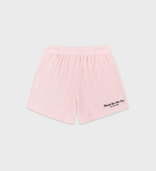 Sporty & Rich - Eden Script Terry Short - Pink Dolphin  - 女装 - 短裤 - 粉色 商品图0