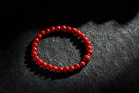 YHZS0001-1°蔷薇·朱砂百福珠手串0.6*28