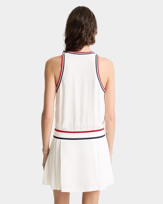 Sporty & Rich - Src Phoebe Dress - White/Navy/Fire red - 女装 - 连身裙 - 白色/深蓝色/红色 商品图4