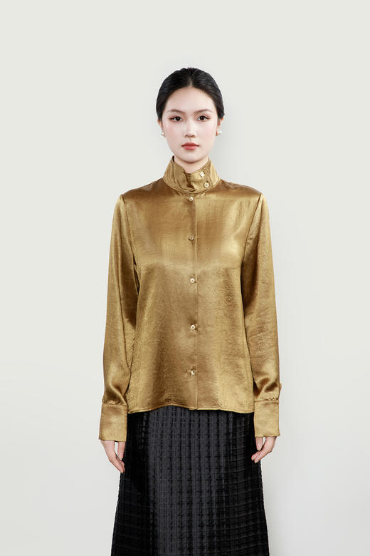 下架|廷前观棠 | 金色高领衬衫 商品图0