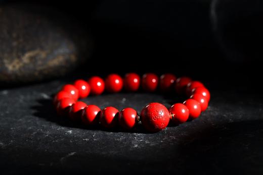 YHZS0001°浓郁·朱砂百福珠手串1.0*19 商品图3