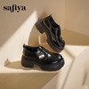 预售|Safiya/索菲娅2025时尚英伦厚底增高不累脚粗跟百搭深口小皮鞋SFD3112033 商品缩略图3
