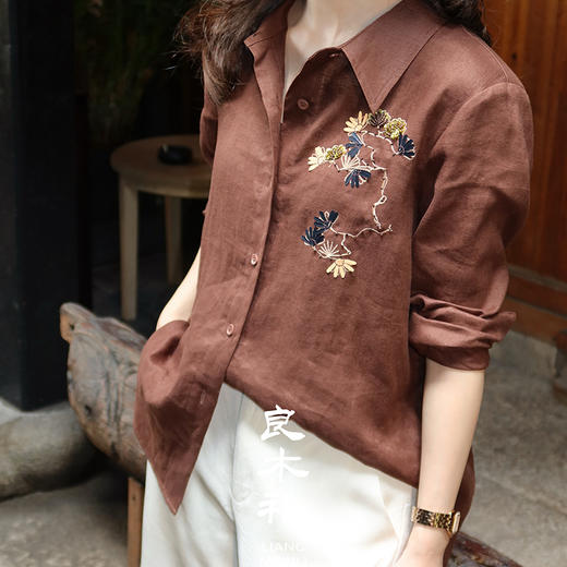 【预售7天】良木礼亚麻钉珠衬衫（X7435） 商品图5