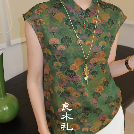 【预售7天】良木礼香云纱真丝马甲（X7396） 商品图1