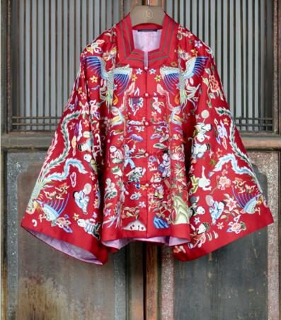 盛唐牡丹大师系列-王小潇 | 五凤百子衣手绣真丝吉服 商品图0