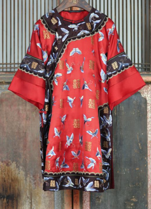 盛唐牡丹盛奢系列 | 真丝香云纱手绣囍服 商品图0