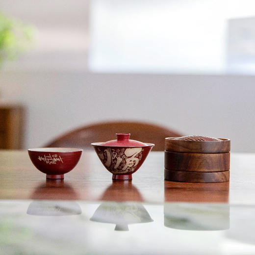 羽诗制造出品 顺风顺水斗笠盖碗便携茶具蒸笼香炉文创礼盒 商品图0