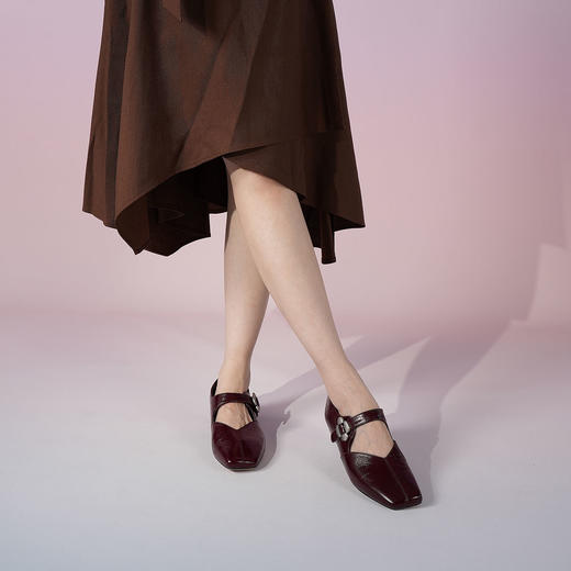 Westory2025年秋季低跟玛丽珍单鞋舒适白丹浅口鞋S25CE76451 商品图3