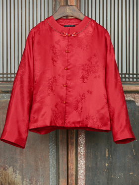 盛唐牡丹 | 喜上眉梢真丝夹棉外套