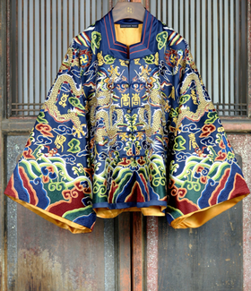 盛唐牡丹大师系列-王小潇 | 真丝手绣龙纹吉服