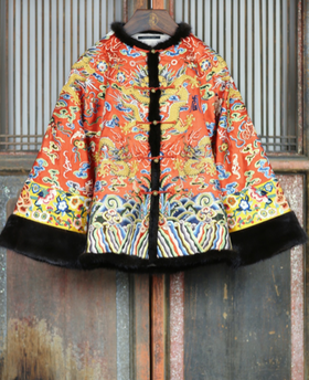 盛唐牡丹大师系列-王小潇 | 24K金手绣水貂蟒袍棉吉服