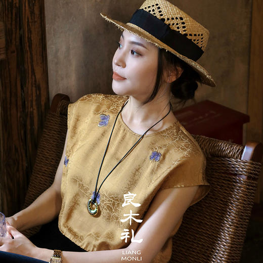 【不退不换】良木礼真丝丝绒上衣（X7215） 商品图7