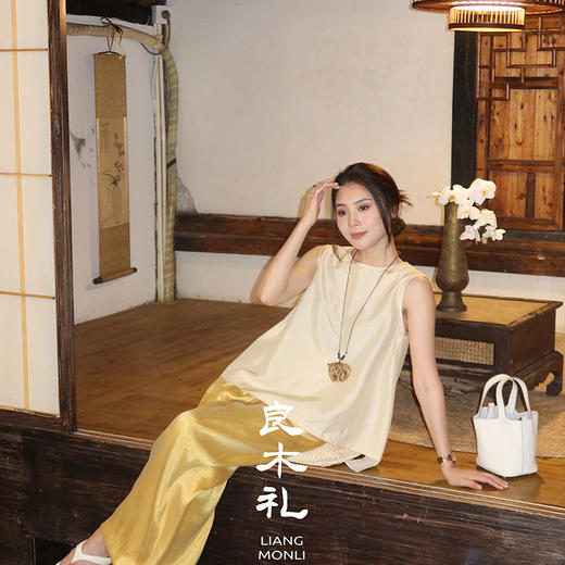 【不退不换】良木礼真丝双宫背心（X7392） 商品图4