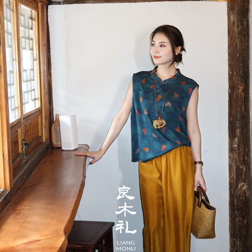 【预售7天】良木礼香云纱真丝上衣（X73101） 商品图0