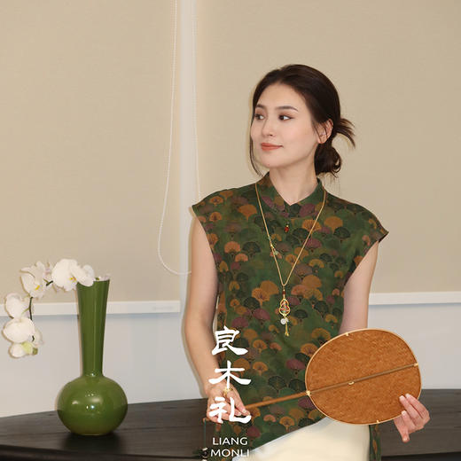 【预售7天】良木礼香云纱真丝马甲（X7396） 商品图2